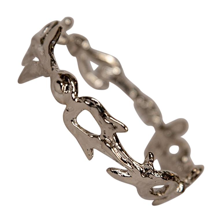 Silver Plated Bronze "Hook" Bracelet by Franck Evennou, France, 2018 For Sale