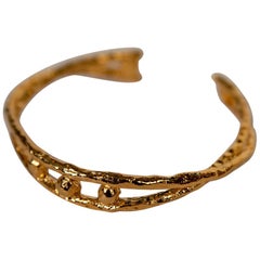 Gold-Plated Bronze "Pearl" Bracelet by Franck Evennou, France, 2018