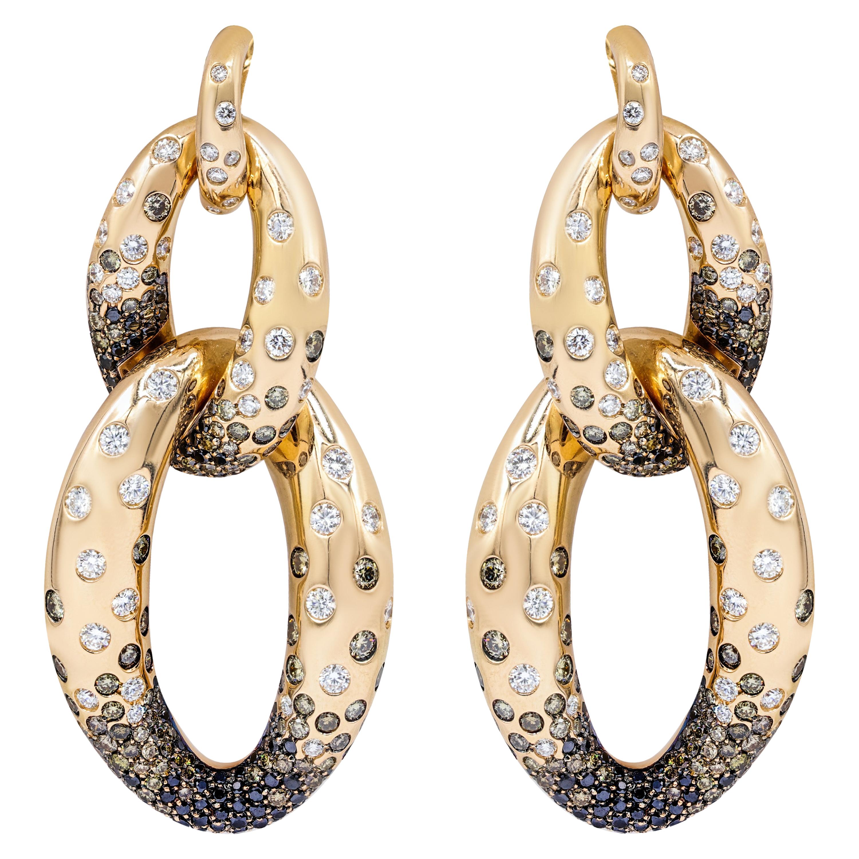 18K White & Rose Gold 1.34 Carat Diamond Drop Earrings - modaselle