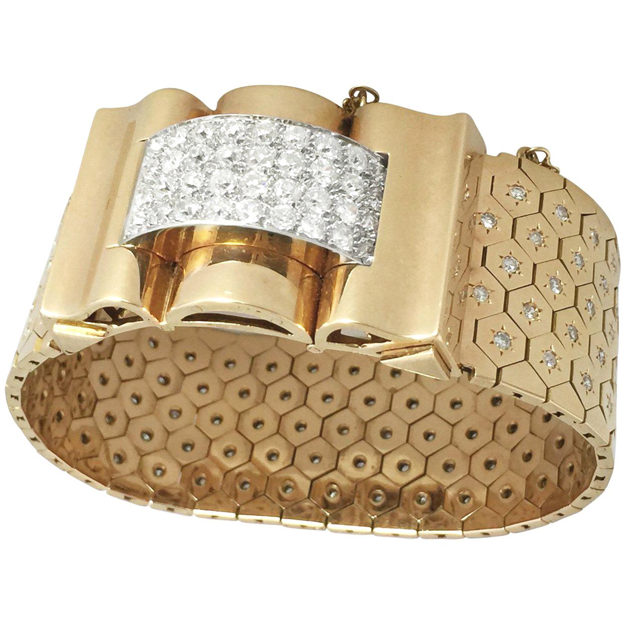Van Cleef and Arpels Ludo Bracelet, Yellow Gold and Platinum Set with Diamonds