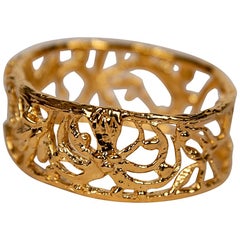 Gold-Plated Bronze "Plant" Bracelet by Franck Evennou, France, 2018