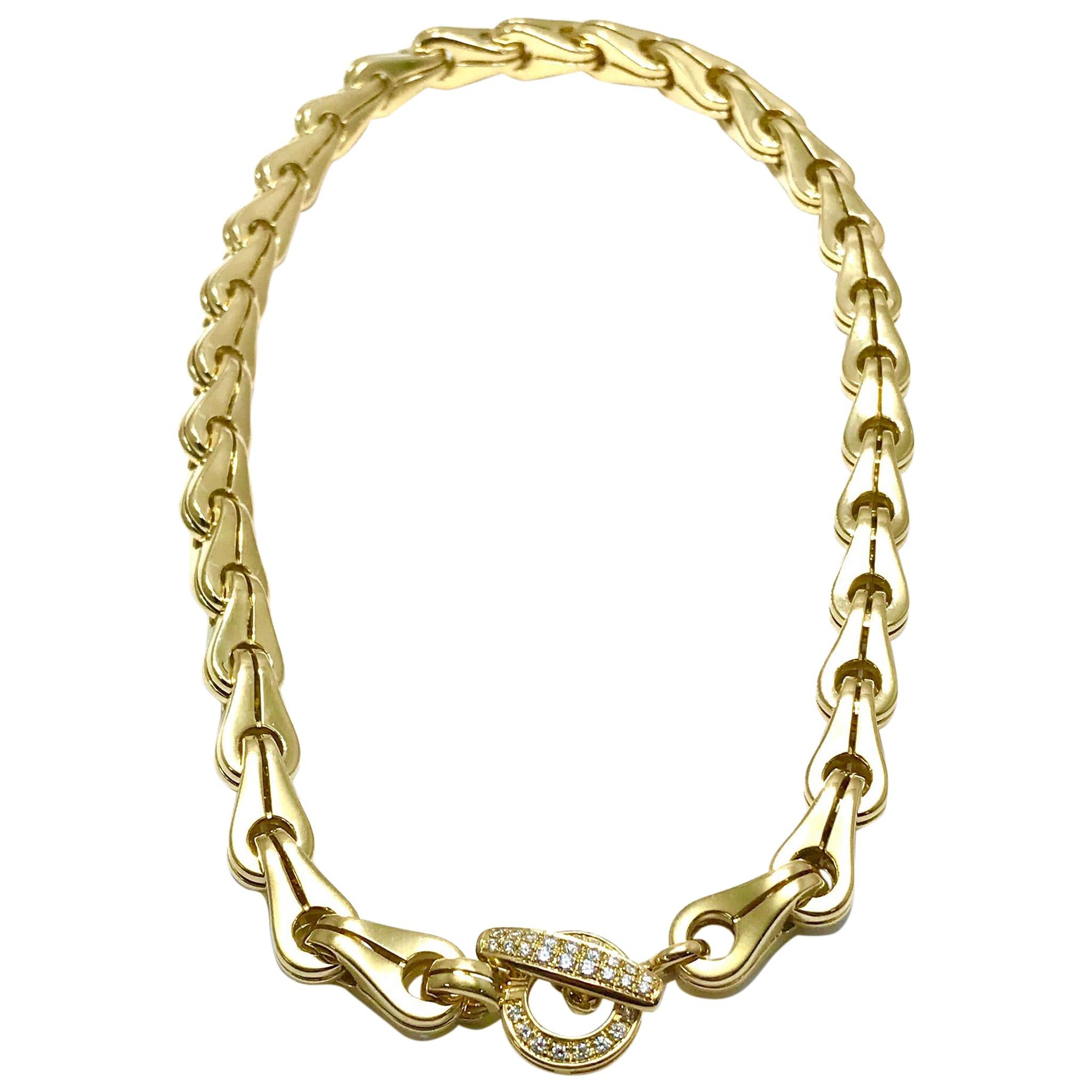 Di Modolo Tempia Halskette aus 18 Karat Gelbgold mit 0,52 Karat Diamanten