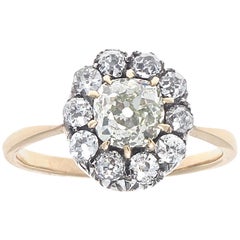 Victorian 0.82 Carat Old Mine Cut Diamond Gold Engagement