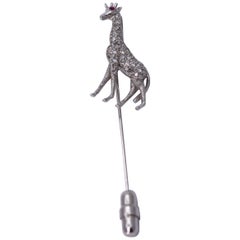 Platinum and Diamond Art Deco Giraffe Stickpin