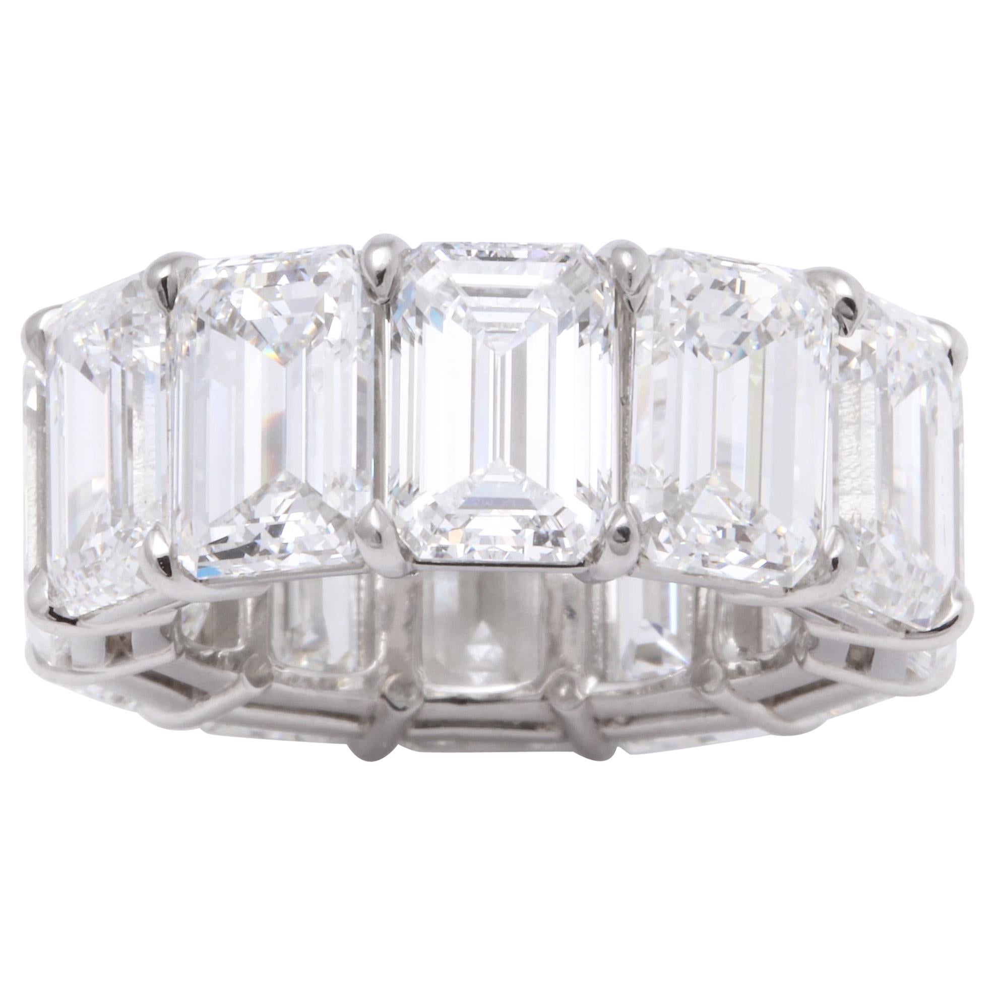 Emerald Cut Diamond Eternity Band GIA Certified 18.51 Carat For Sale