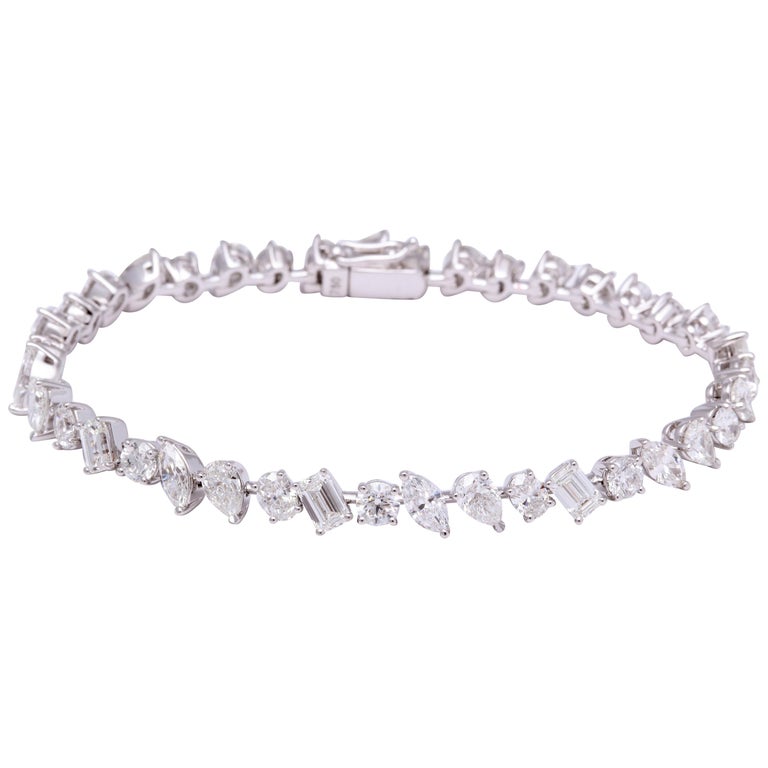 Multi shape diamond tennis bracelet Outlet