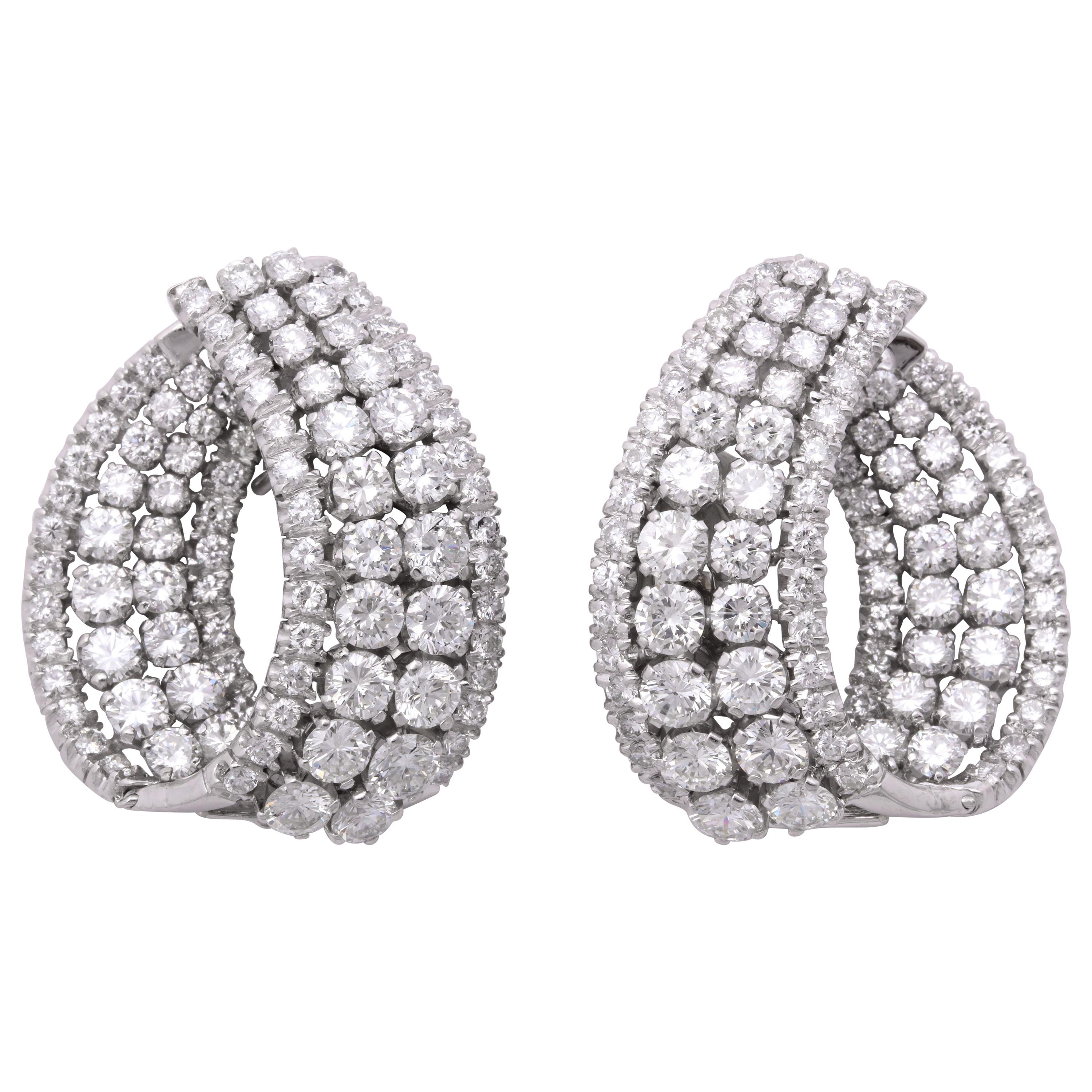 Diamond Swirl Hoop Earrings