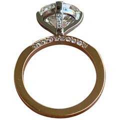 2.7 Approximate Carat Round Diamond Ring 14 Karat Rose Gold, Ben Dannie