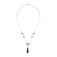 Ivanka Trump 18 Karat Gold Black Onyx Diamond and Freshwater Pearl Necklace
