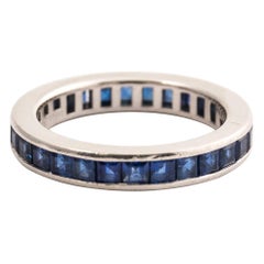 Tiffany & Co. Platinum Sapphire Full Circle Eternity Wedding Band