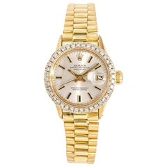 "Rolex Datejust 6517 Women’s Automatic Watch 18 Karat Yellow Gold 1.75 Carat"
