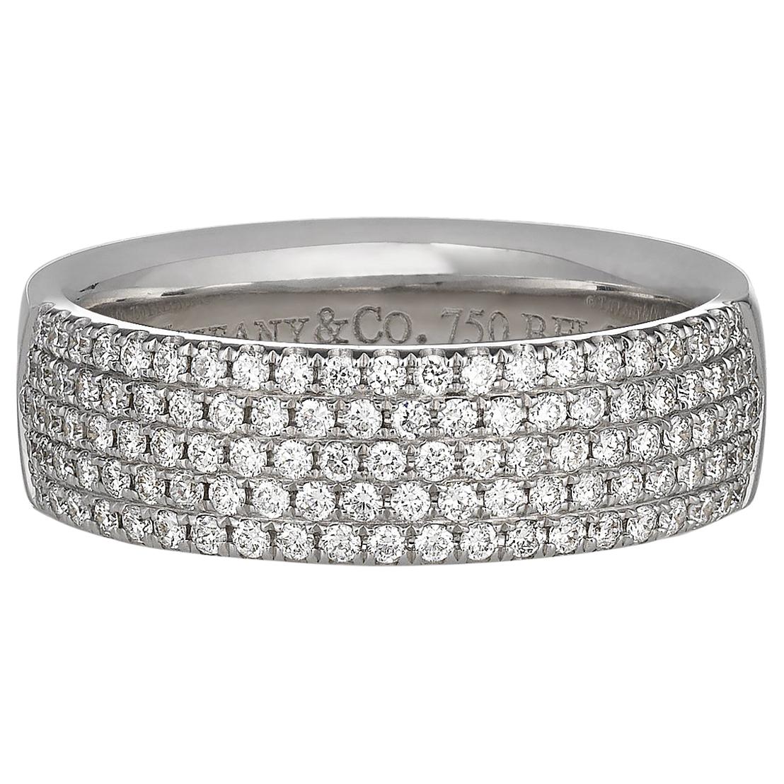 Tiffany & Co. White Gold and Pavé Diamond Band Ring