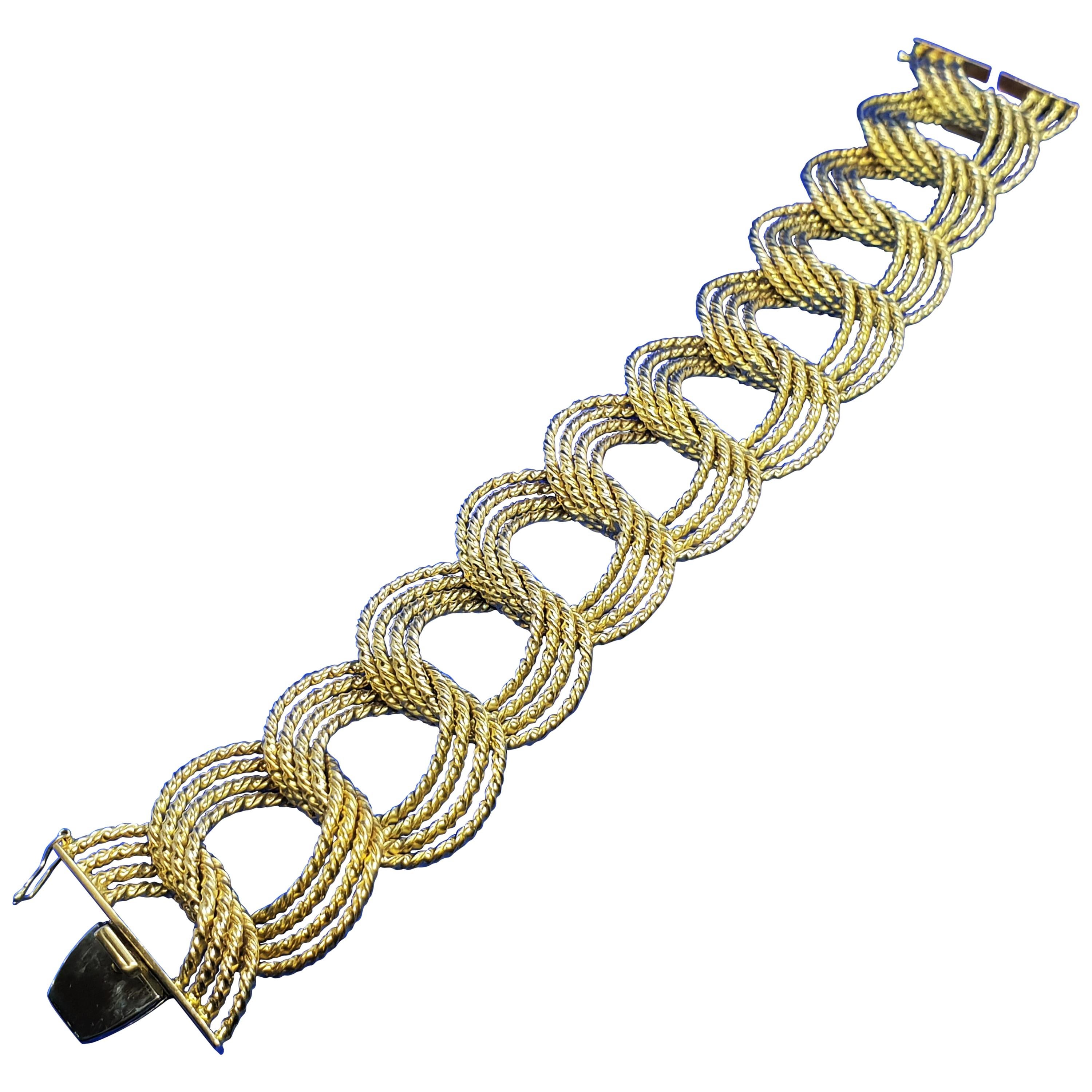 20th Century 18 Karat Yellow Gold Chain Bracelet Italy, 1950s For Sale