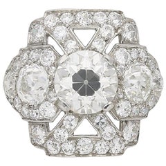 Antique Ornate Diamond Cluster Ring, circa 1920