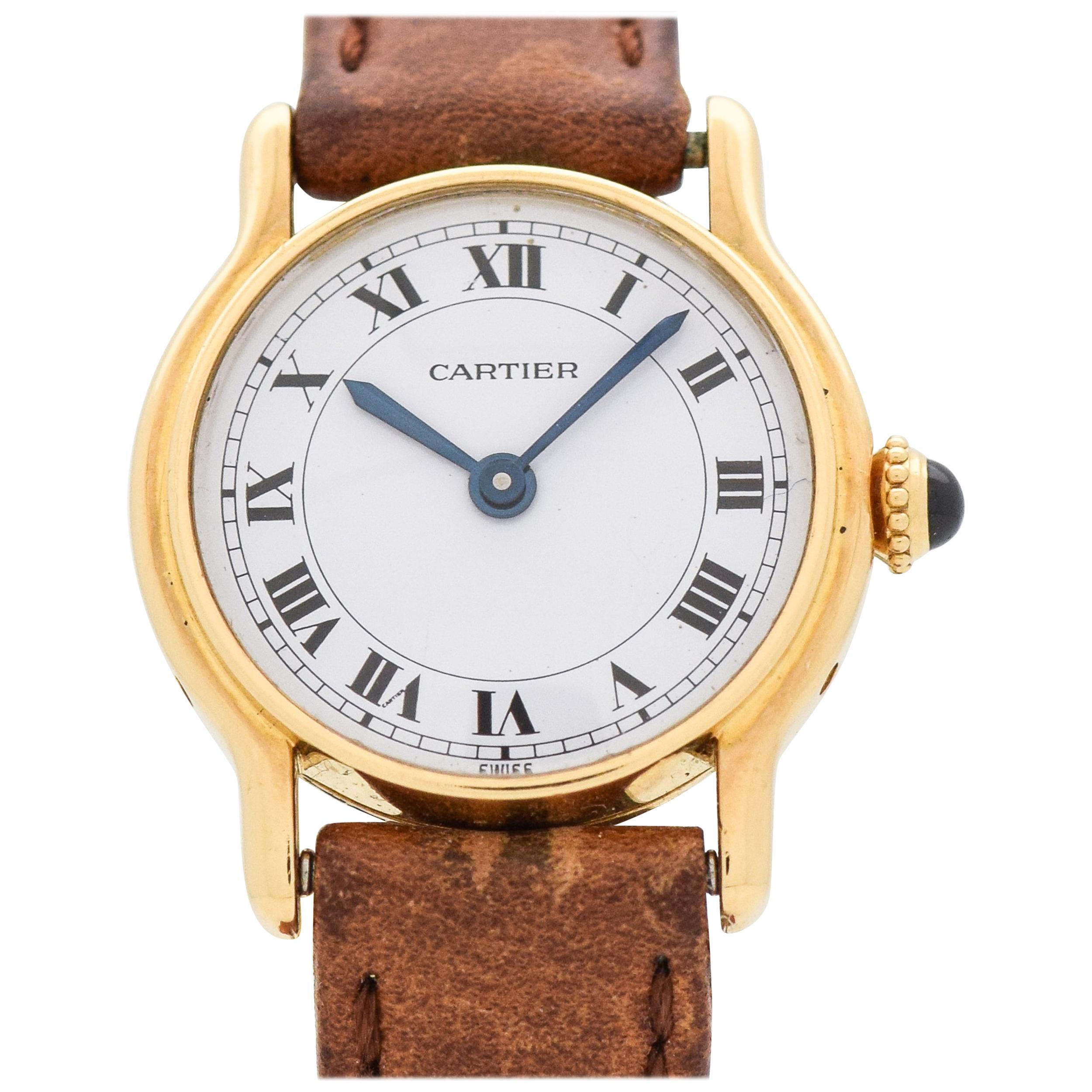 Cartier Ladies 18 Karat Yellow Gold Watch, 2000s