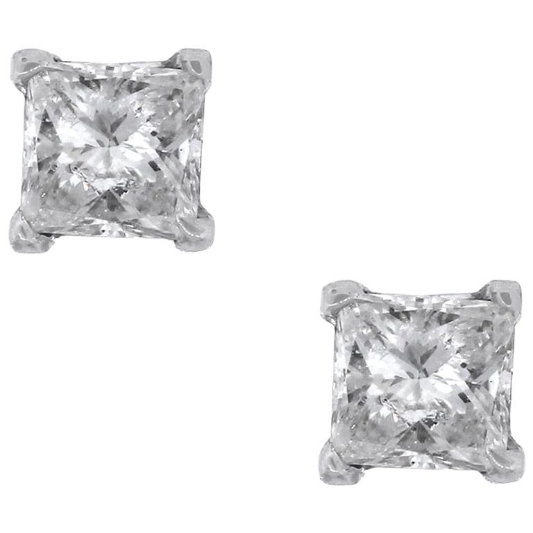 Princess Cut Diamond Stud Earrings