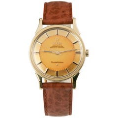 Vintage Omega Men's Pie-Pan Constellation Gold Cap Caliber 551 Automatic Watch Patina