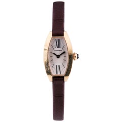 Used Cartier Mini Tonneau Lanieres 2592 18 Karat Gold Quartz Watch with Original Band