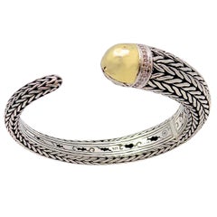 Retro JOHN HARDY Diamond Banded, Classic Chain and Kick Cuff Bracelet 