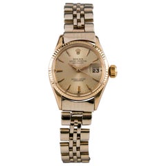 Used Rolex Womens Oyster Perpetual DateJust 6517 18k Yellow Gold w/ Jubilee Band