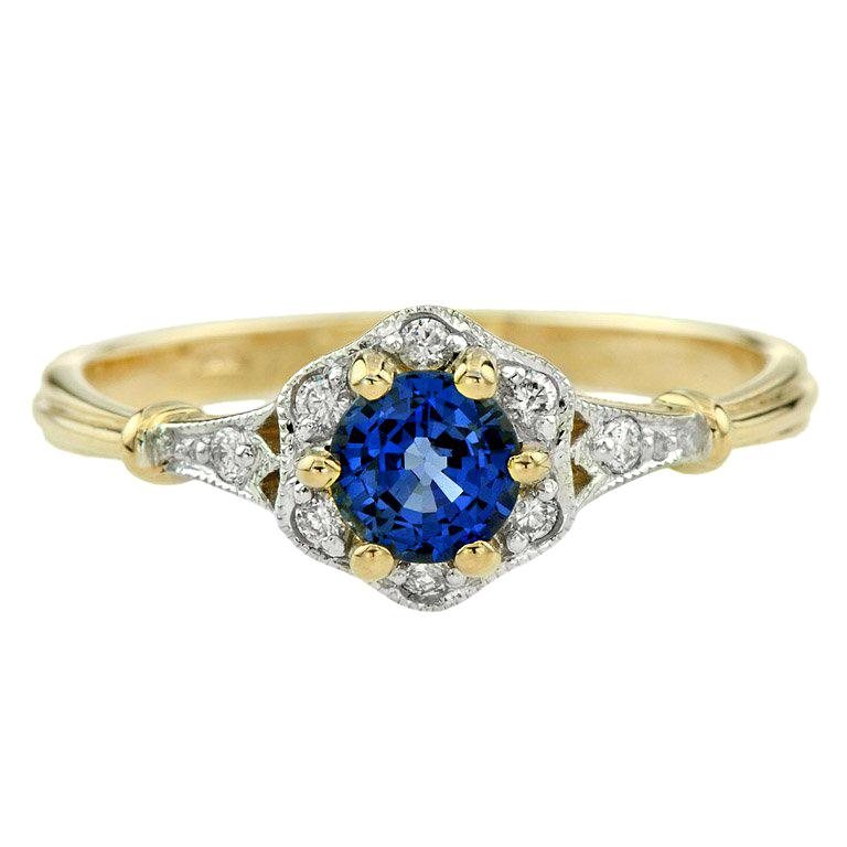 Ceylon Sapphire Diamond Cocktail Ring