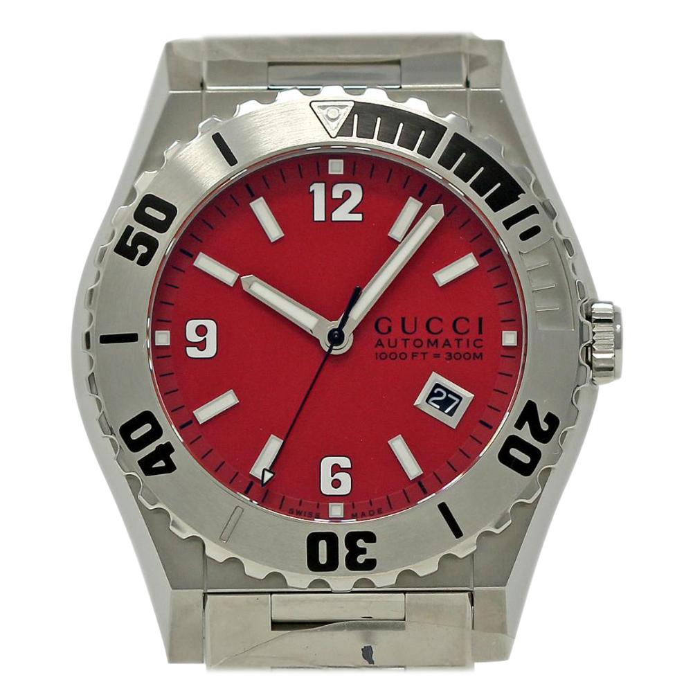 Gucci 115 Pantheon YA115218 Stainless Steel Red Dial Box/Warranty #501-3 at  1stDibs | gucci pantheon automatic, gucci warranty, gucci pantheon watch