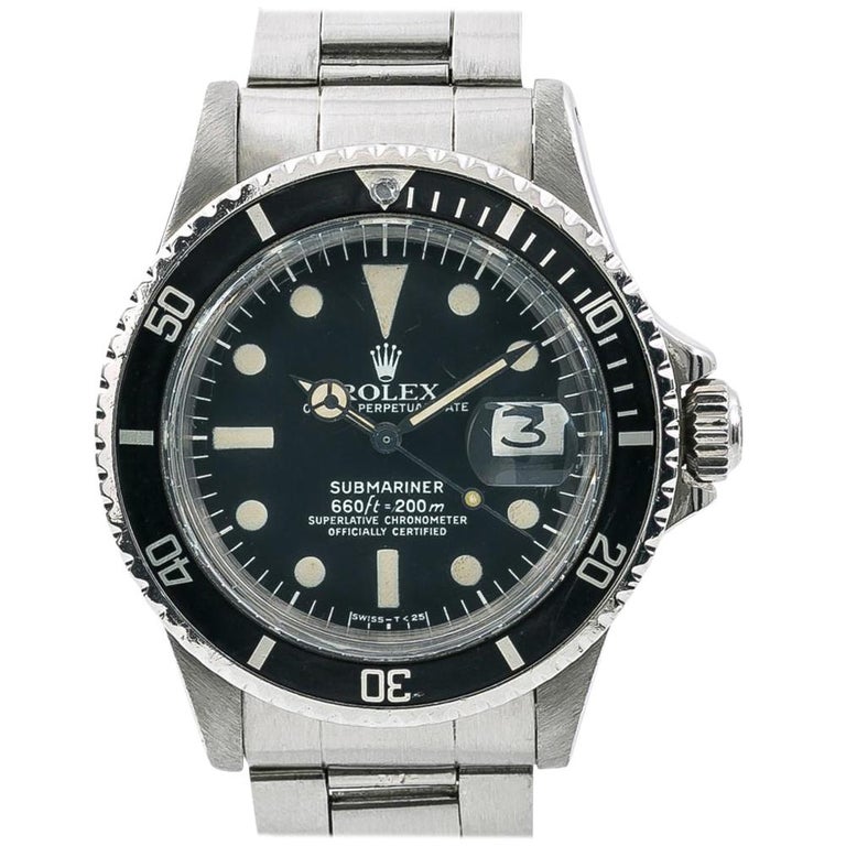Rolex Submariner 1680 Mark I Men's Automatic Vintage Watch White Dial SS  For Sale at 1stDibs | 1680 rolex, white dial submariner
