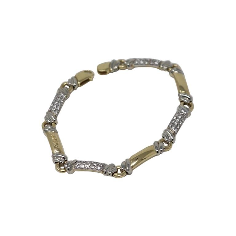 Chimento Bracelet Yellow and White Gold 0.74 Carat Diamond For Sale