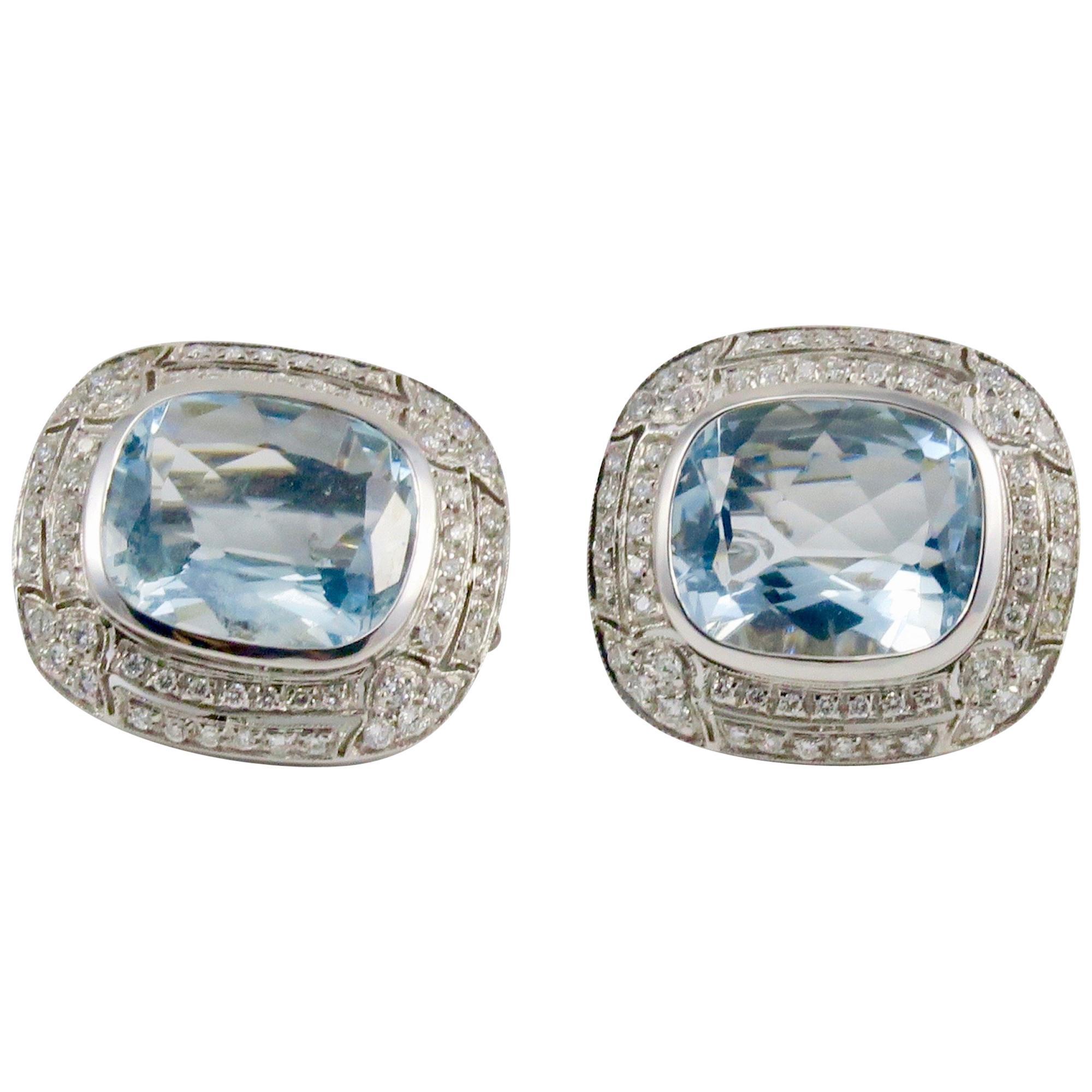 aquamarine earrings white gold