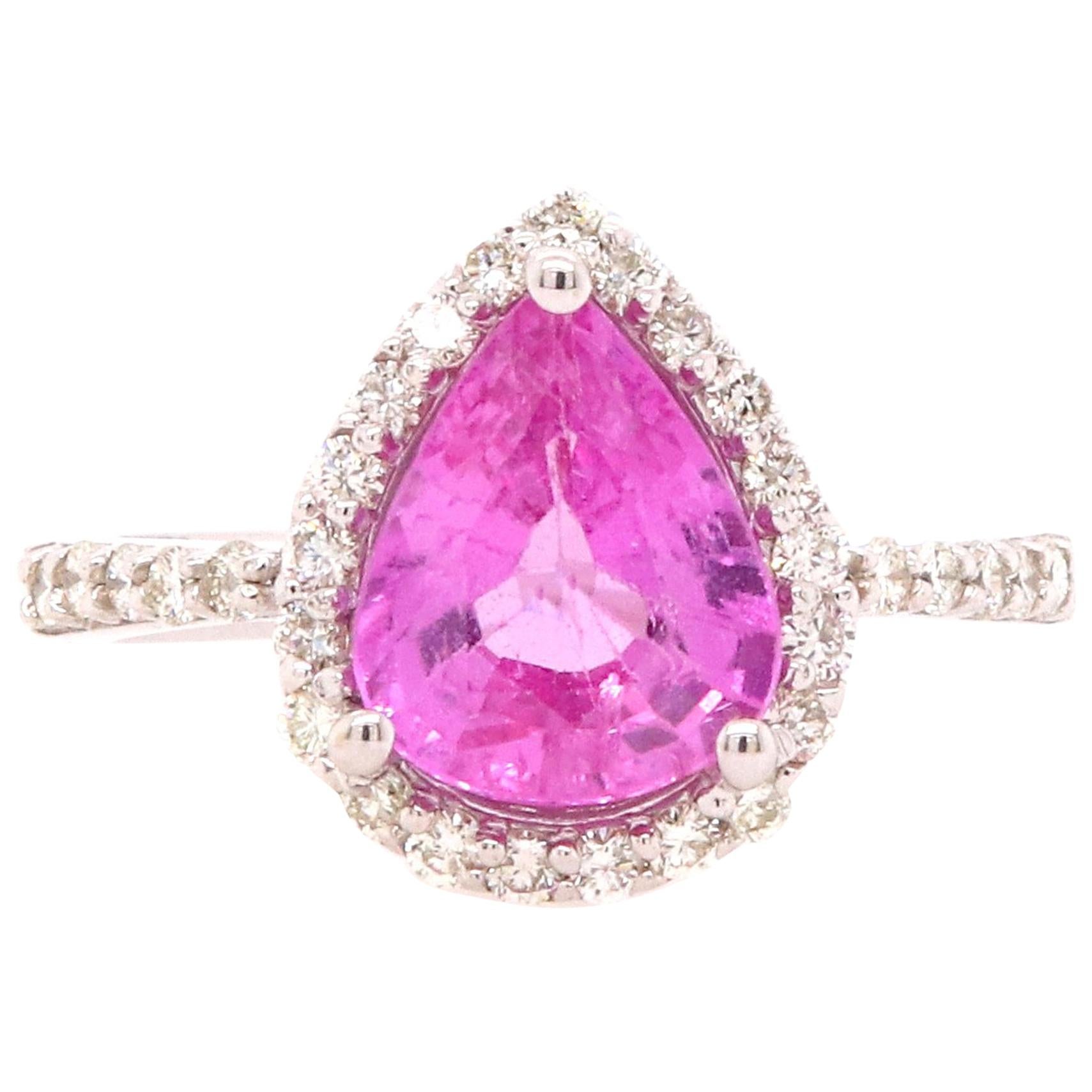 2.5 Carat Pink Sapphire and Diamond Ring