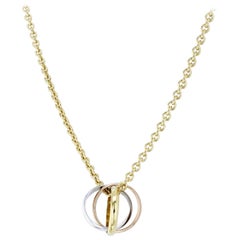 Cartier 18K Yellow Gold Necklace with 18K Yellow White Rose Gold Trinity Pendant