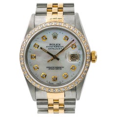 Rolex Datejust 16013 1.65 Carat Diamond Men's Automatic Watch Mop Dial Two-Tone