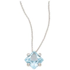 0.89 Carat Blue Topaz Diamond 18 Karat Gold Pendant Necklace Bliss by Damiani