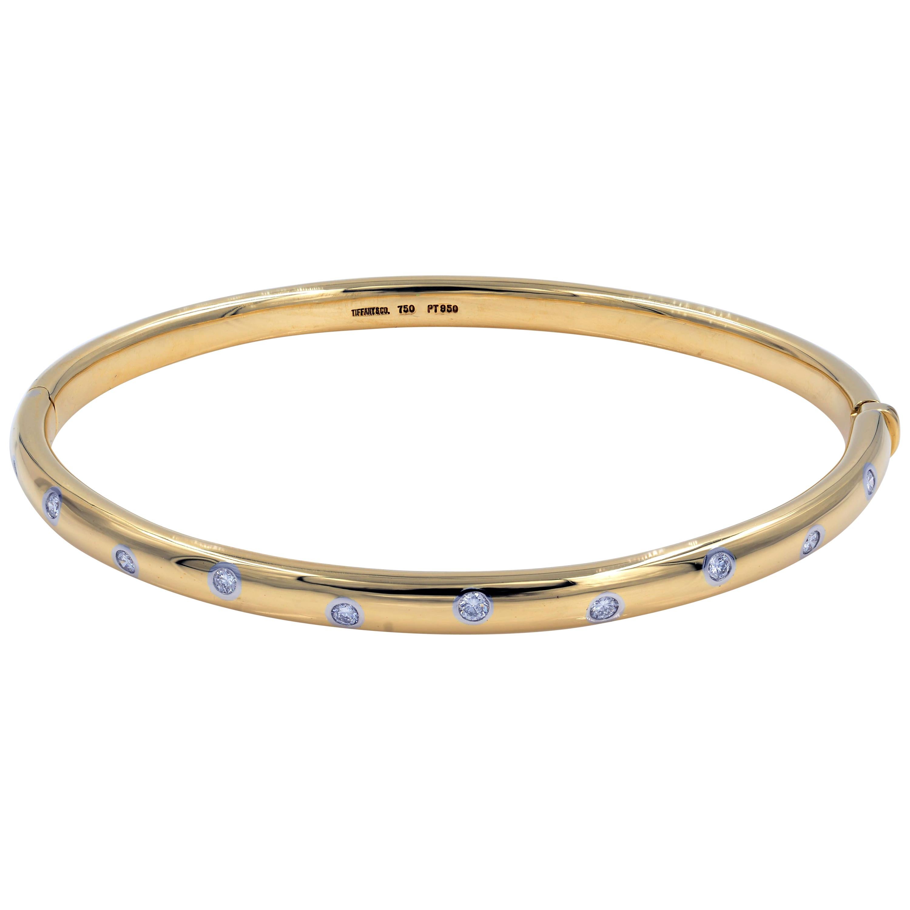 Tiffany & Co. Yellow Gold Diamond Bangle 0.21 Carat