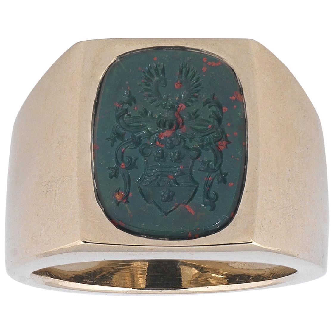 Men's Gold and Bloodstone Signet Ring