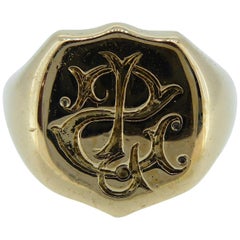 Antique Victorian Gold Signet Ring Hallmarked Chester, 1892