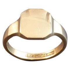 Vintage Midcentury Signet Ring, Yellow Gold
