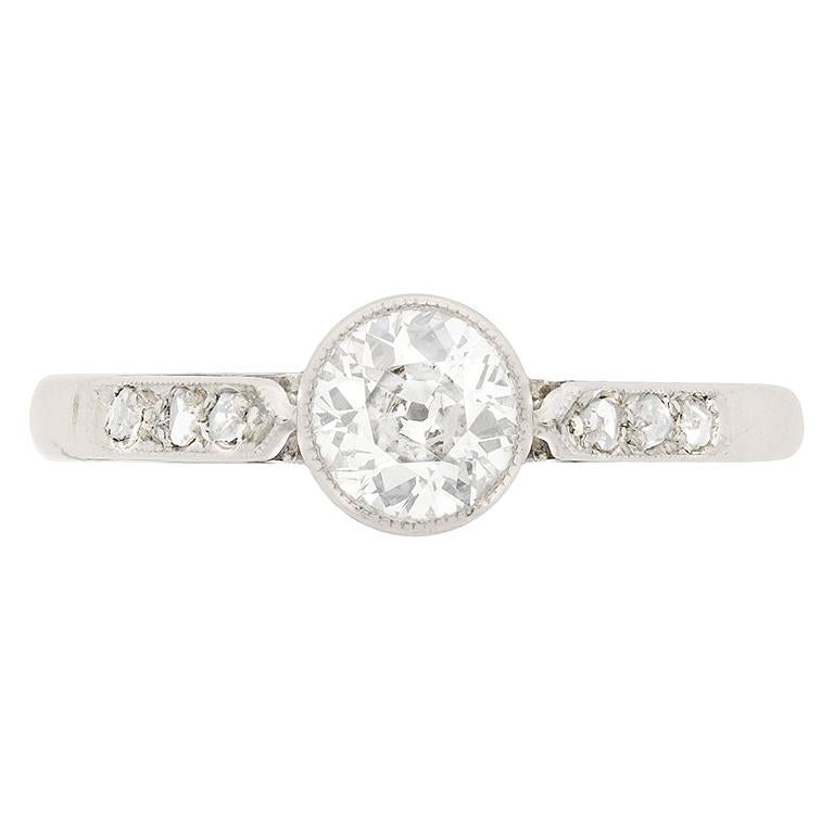 Art Deco Diamond Solitaire Engagement Ring, circa 1920s