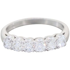 1950s Estate Platinum G VS 1.00 Carat Diamond Wedding Band Ring
