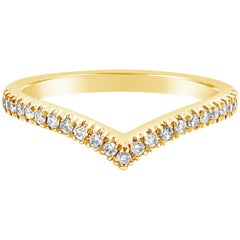 Roman Malakov Diamonds 0,22 carati, anello con diamante rotondo brillante a forma di V
