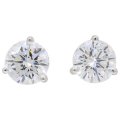 GIA Certified 2.75 Carat Diamond Stud Earrings