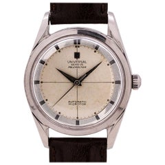 Retro Universal Genève Polerouter Stainless Steel Automatic, circa 1960s