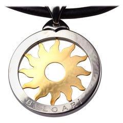 Bulgari Tondo Sun Steel and Gold Necklace