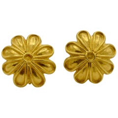Vintage Gold Flower Post Earrings Museum Reproduction