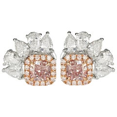 18 Karat Natural Pink Diamond Earrings