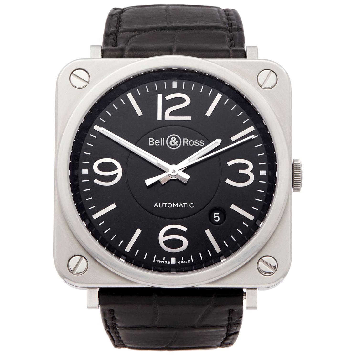 Bell and Ross  BRS-92 Stainless Steel BRS-92-BL-ST/SCR