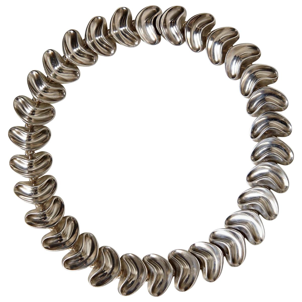 Scandinavian Modern Sterling Silver Necklace by A. Michelsen, Denmark For Sale