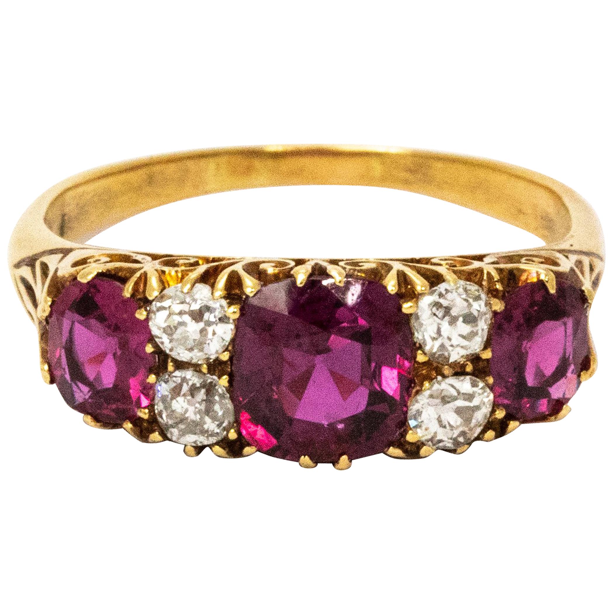 Edwardian Ruby 18 Carat Gold Ring For Sale