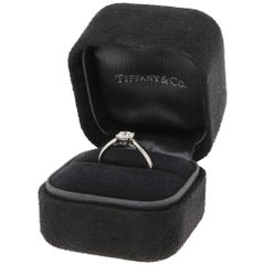 Signed Tiffany & Co. 'Harmony' Diamond Solitaire Ring Set in Platinum