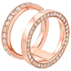 18 Karat Rose Gold and Champagne Diamond Doublet Ring